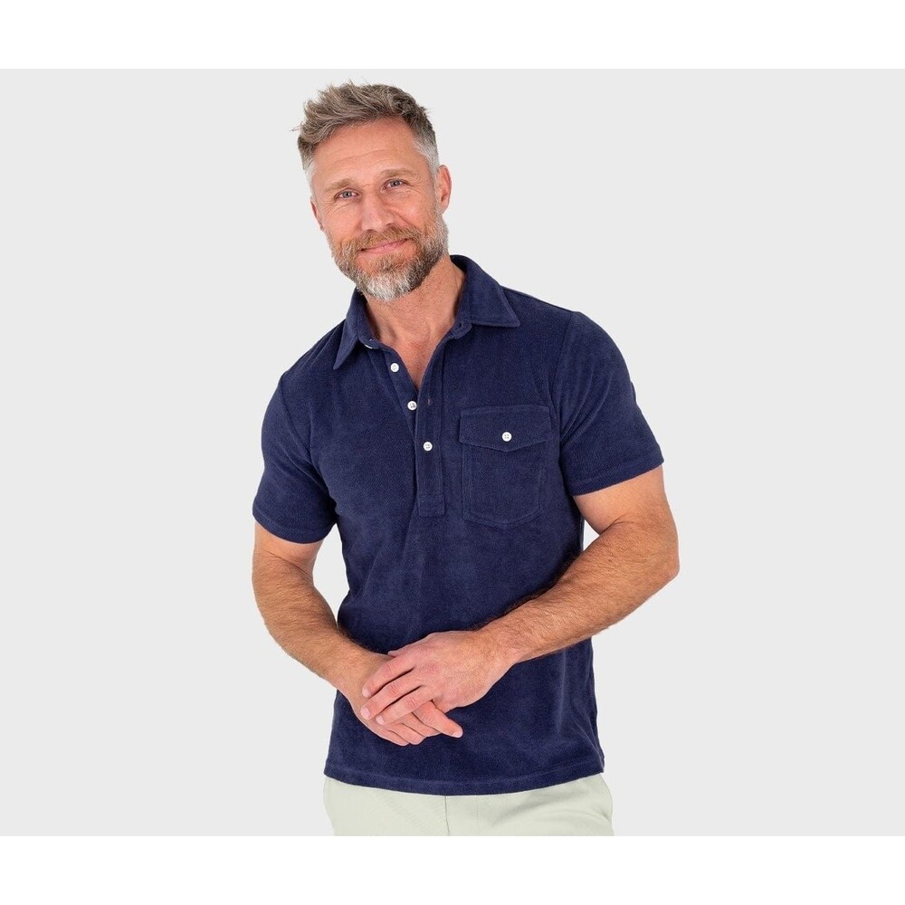 Criquet Terrycloth Players Men's Polo T-Shirt Collar Short Sleeve Navy M 291049